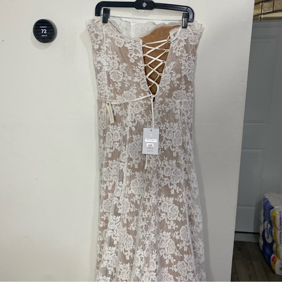 V Chapman The Whitby Gown White Chantilly Lace Bridal Sz‎ 14 MISSING SLEEVES PO - Picture 7 of 14